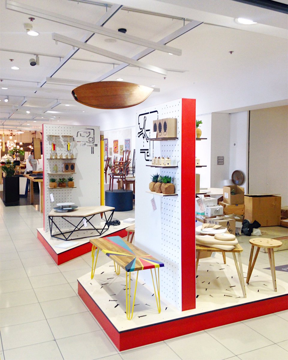 Our stall at <a href="/Heals_Furniture/">Heal's</a> is now up for the #ModernCraftMarket at their flagship store on Tottenham Court Road until May 7th!