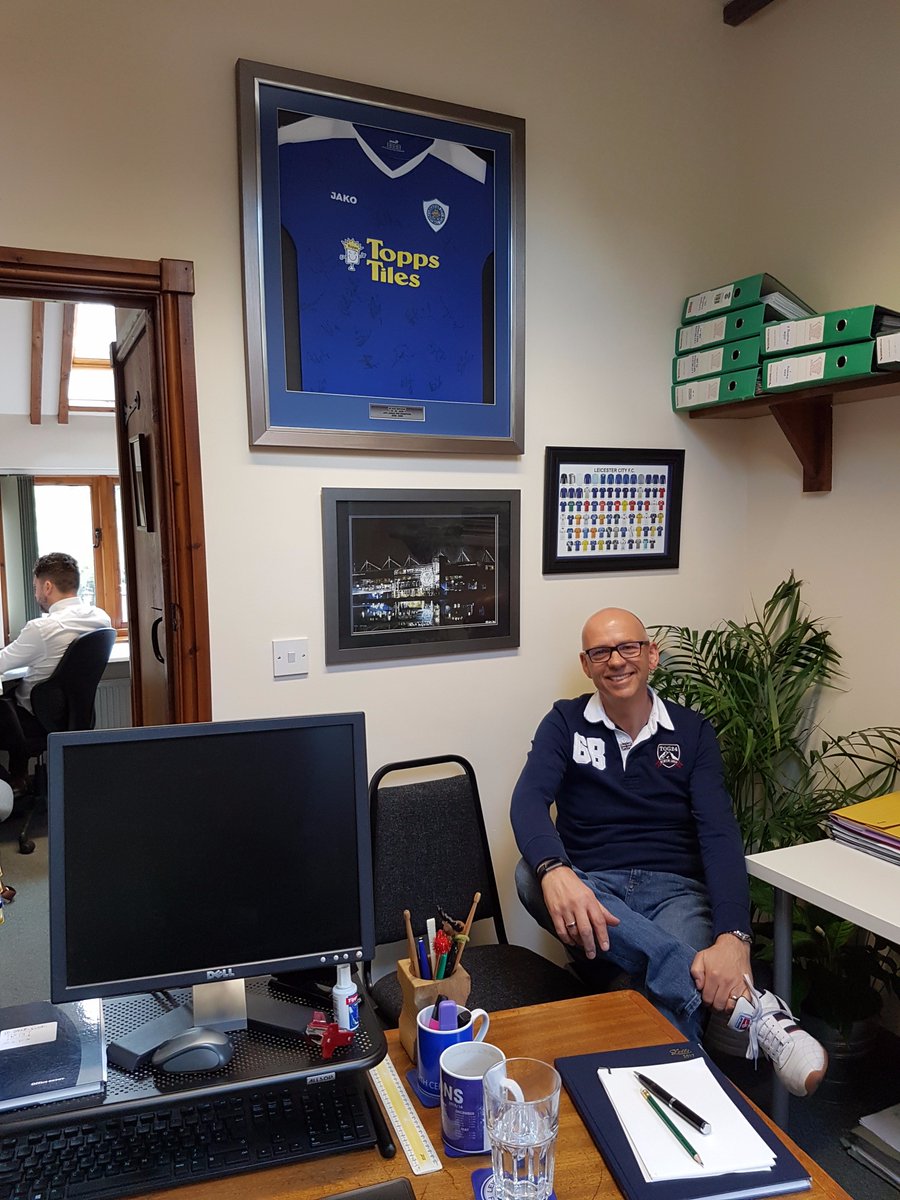 DGDesignLtd's tweet photo. Move round complete, Mr G settled into his new office, pictures up, all set for the new #financial year ahead! #move #LCFC #loadsofspace! https://t.co/QGglfI0iRV