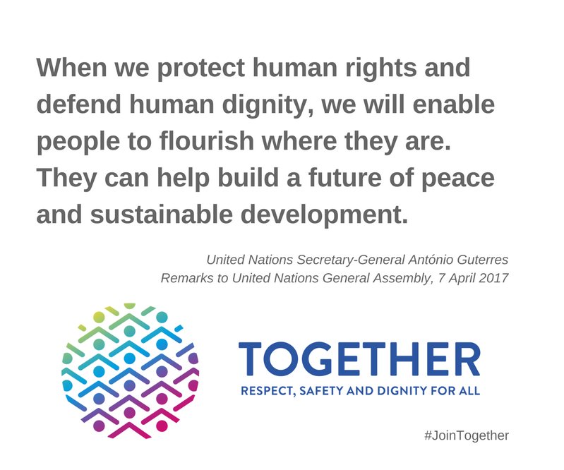 United Nations Geneva (@ungeneva) on Twitter photo #JoinTogether to call for respect, safety & dignity for all – <a href="/AntonioGuterres/">António Guterres</a> at #UN4RefugeesMigrants #UNGA event bit.ly/2ob9X11 #JoinTogether to call for respect, safety & dignity for all – <a href="/AntonioGuterres/">António Guterres</a> at #UN4RefugeesMigrants #UNGA event bit.ly/2ob9X11