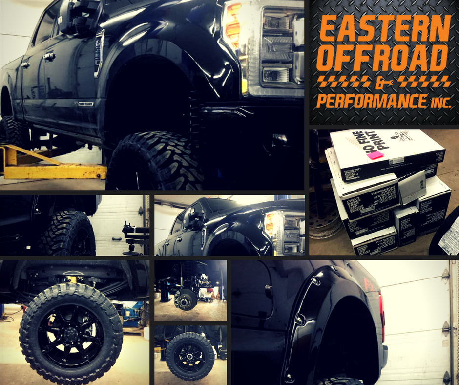 EasternOffRoad's tweet photo. This build features a 2017 Ford F350 with dual Fox stabilizers and Fox shocks, sitting on 37/13.5 20 Toyo Open Country MTs on Fuel rims. https://t.co/0WkVcjLgP2