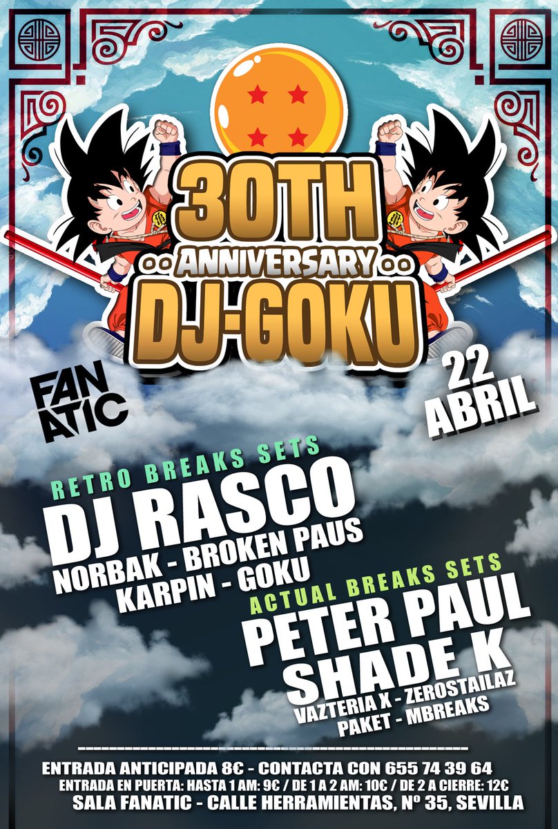 8zero8Club's tweet image. 💦👺 Dj Goku cumple muy prontito 30 tacos y nos espera una de por todo lo alto! 👺💦
22 abril - 8€ - FANATIC