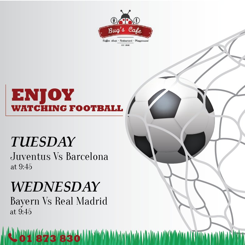 bugscafe's tweet photo. ENJOY WATCHING FOOTBALL in a perfect place!
RESERVE YOUR TABLE NOW!!
#bugs #cafe #tasty #football #enjoy https://t.co/tWxXMAnLWb