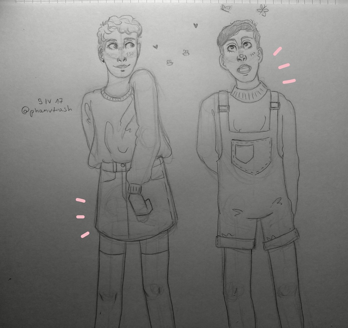 phanvtrash's tweet photo. Dan and Phil in cute clothes are my kink tbh (I might do a digital version of it) #phanart ☁ https://t.co/UykMjDv950