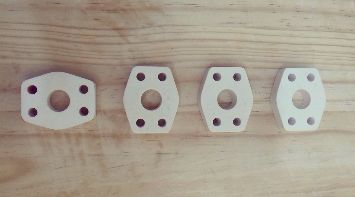 We're casting more 3D prints. The 3D printed model is on the far left with some processing done for molding. #3dprinting #casting #prototype