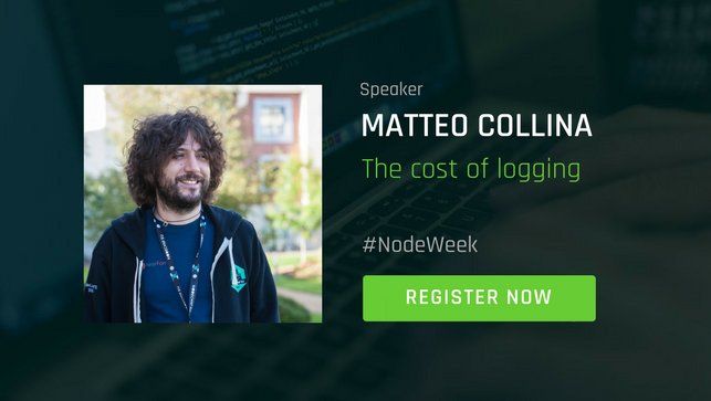 matteocollina's tweet image. I&apos;m about to speak at #NodeWeek about our #Pino logger cc @davidmarkclem @jsumners @wa7son @nearForm buff.ly/2oq0xiC
