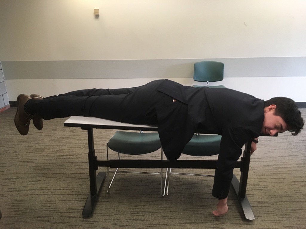 leonardjm's tweet photo. Power stance or power nap. The morning after prepping for presentation skills #humberadmc #humberconnect #hamic https://t.co/85zgNGUb6U