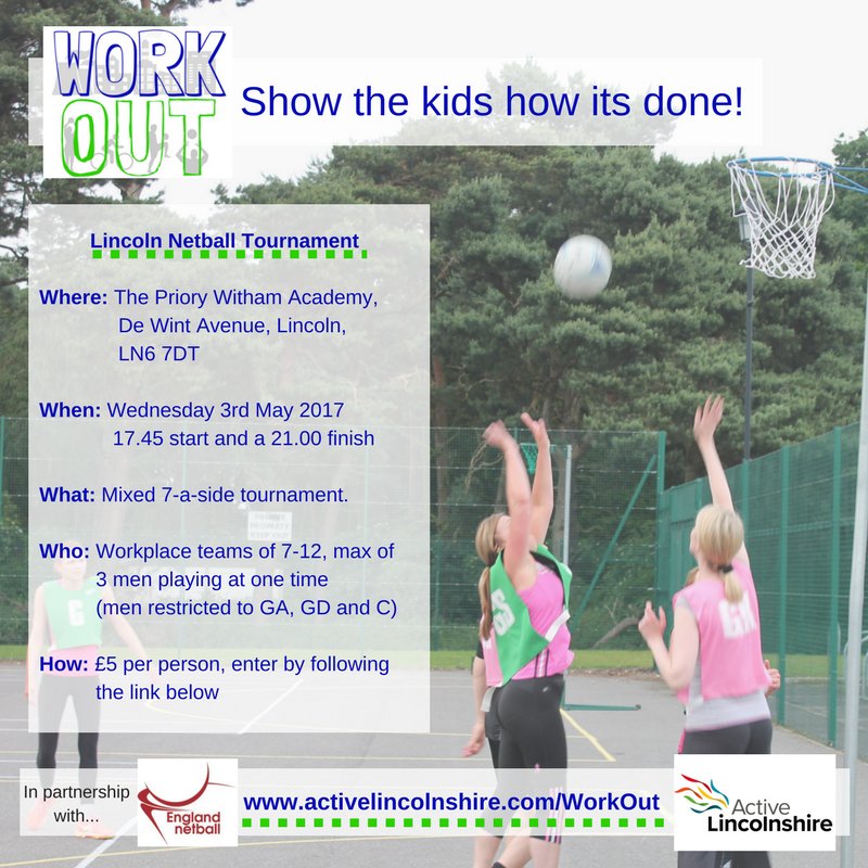 ActiveLincs's tweet photo. #WorkOut - Netball. 3rd May! Contact us to enter a team with your colleagues https://t.co/W0B8wuTU9V