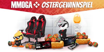 #MMOGAOstergewinnspiel - Jetzt geniale Preise abräumen: mmoga.de/ostergewinnspi… | <a href="/wwwultraforcede/">Ultron - Ultraforce</a> <a href="/AKRacingEurope/">AKRacing</a> <a href="/paysafecard/">paysafecard</a> <a href="/EIZO_Global/">EIZO</a>