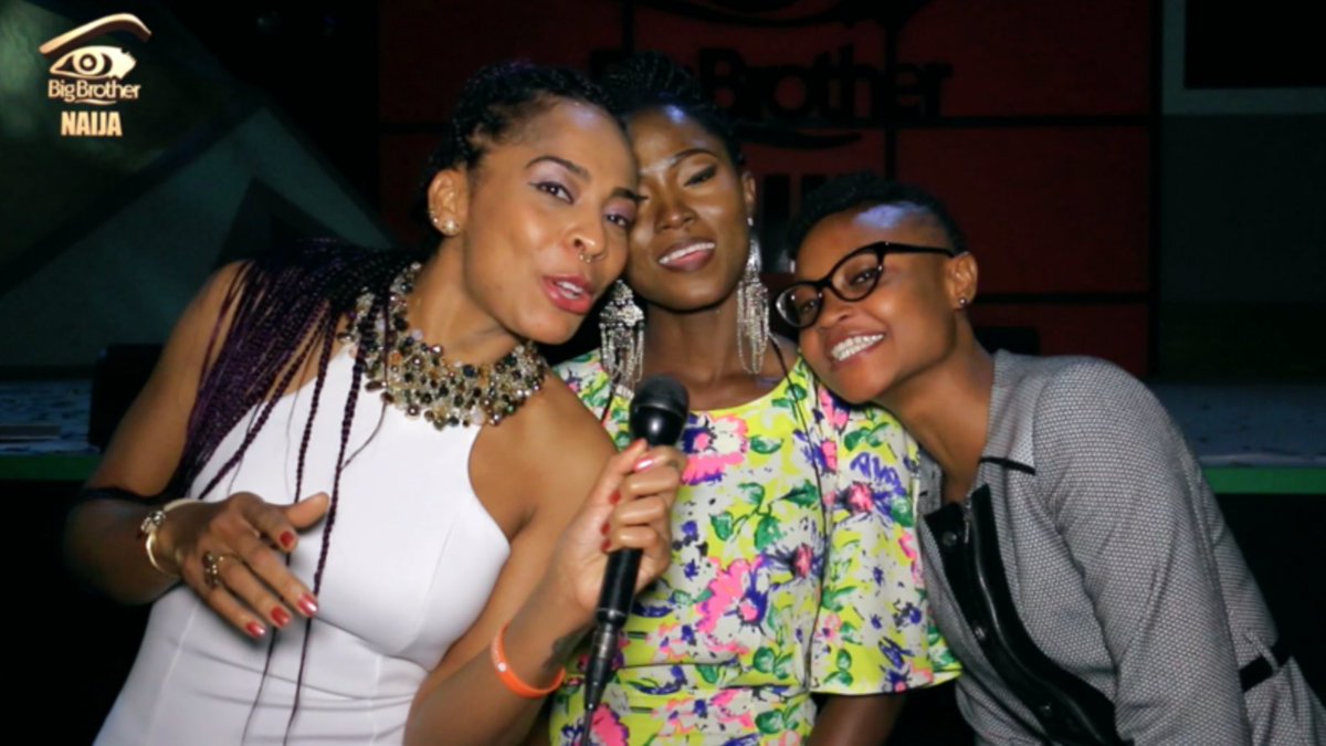 BBNaija's tweet photo. TBoss, Debie-Rise &amp; Marvis congratulate Efe on his WIN &amp; thank all their fans for taking them to the end! https://t.co/nGWUUYRH0S #BBNaija https://t.co/BJg84oQ8fs