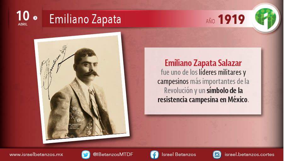 BetanzosOficial's tweet photo. ¡Buen inicio de Semana! Hoy recordamos el aniversario luctuoso de #EmilianoZapata, gran líder revolucionario. #Efemèride https://t.co/W2oLEzEquh