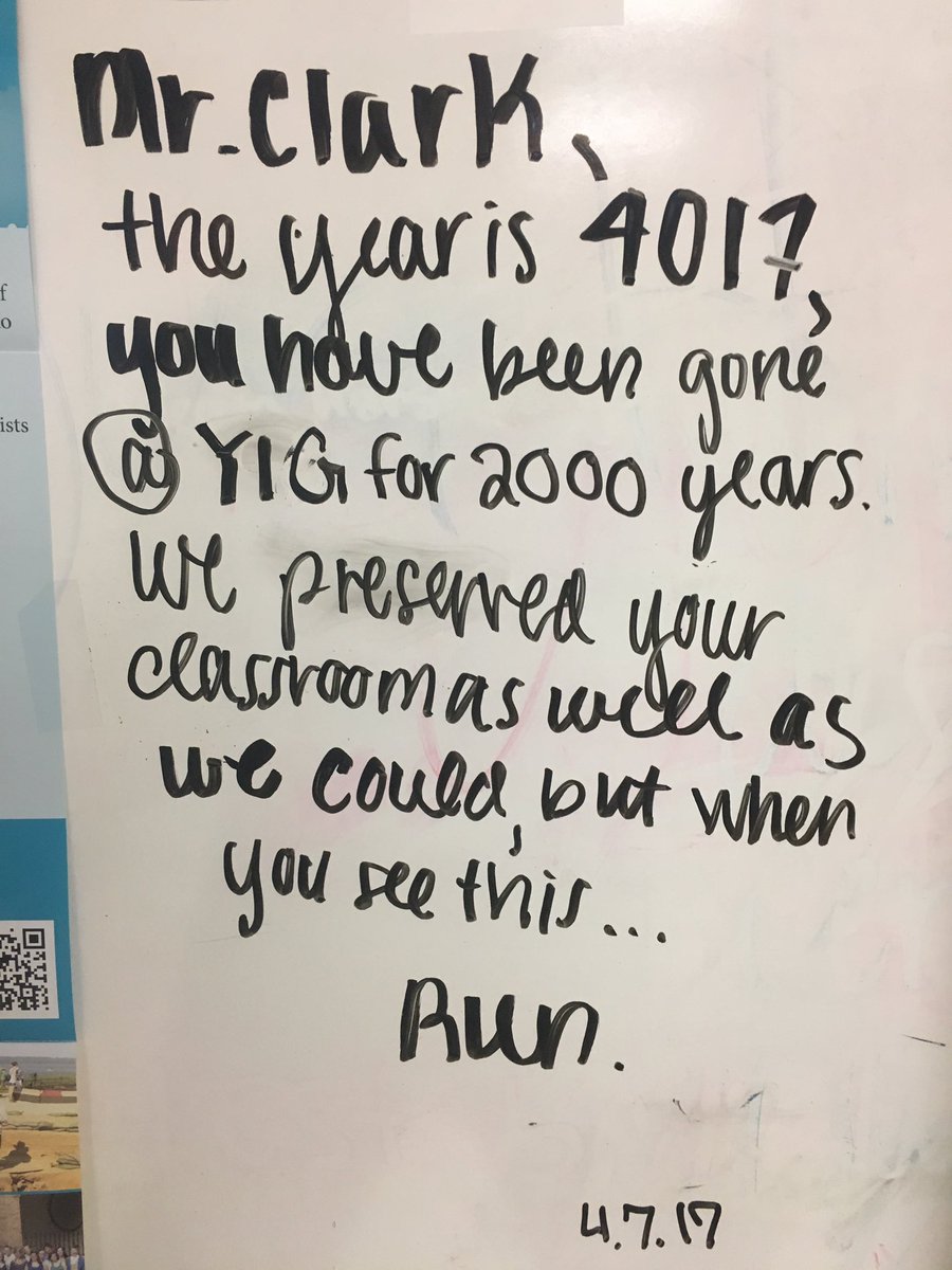 MrCWestHigh's tweet image. Only in a TOK classroom do you find this upon returning from a field trip 😂 @westhighIB