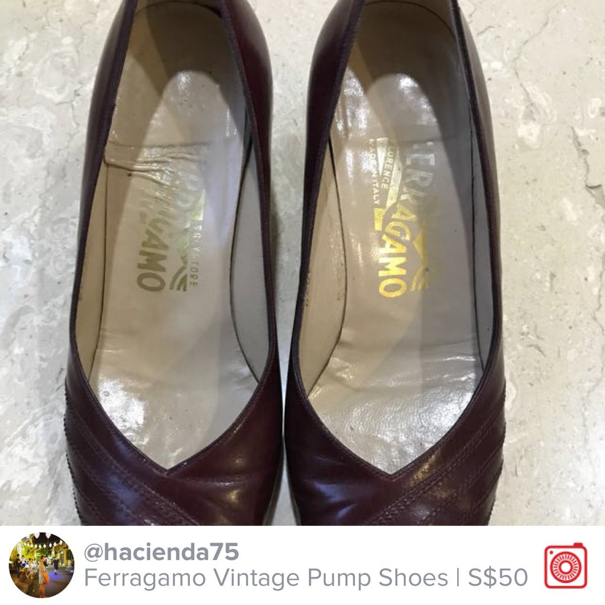 Selling Ferragamo Vintage Pump Shoes S$50 carousell.com/p/99434141/ #carousell <a href="/thecarousell/">thecarousell</a>