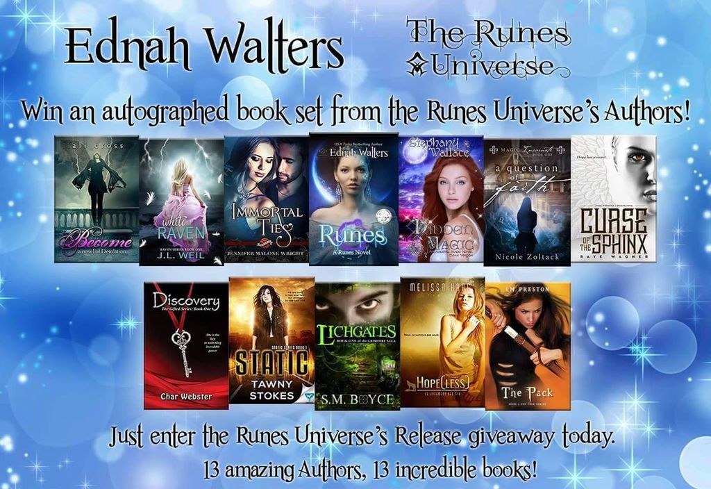 RayeWagner's tweet photo. The Runes Universe! 13 amazing authors 13 incredible stories! Enter Now!
https://t.co/GKkMXVYbc2
#ednahwalters #RuneUniverse #Release https://t.co/77Ws3iBkVC