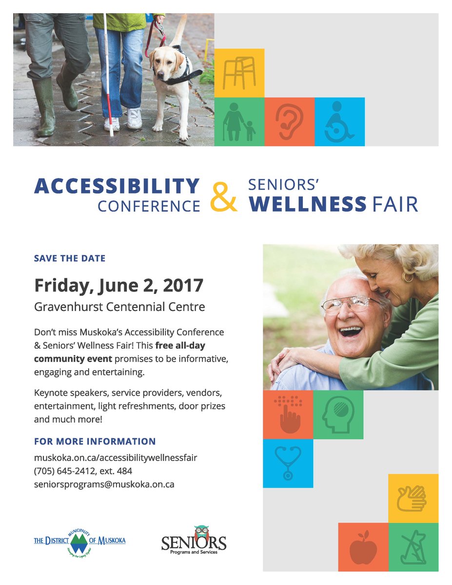 Exhibitors wanted: #Accessibility Conference &amp; #Seniors Wellness Fair, Gravenhurst, June 2. Apply here: ow.ly/3Qcp30as1pQ