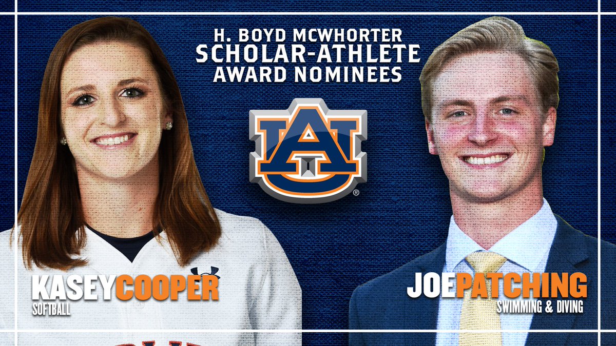 SEC's tweet image. .@AuburnTigers' Kasey Cooper and Joe Patching nominated for 2017 McWhorter Award 

Full release » bit.ly/2ojJSLE