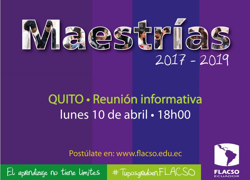 HOY Reunión informativa sobre Maestrías <a href="/FLACSOec/">FLACSO Ecuador</a>
flacso.edu.ec/portal/conteni…

El aprendizaje no tiene límites #TuposgradoenFLACSO
