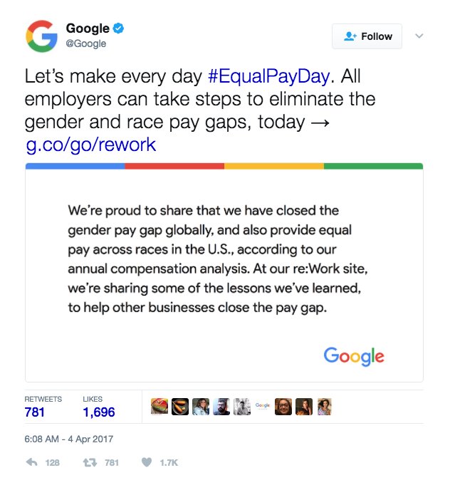 google gender pay gap