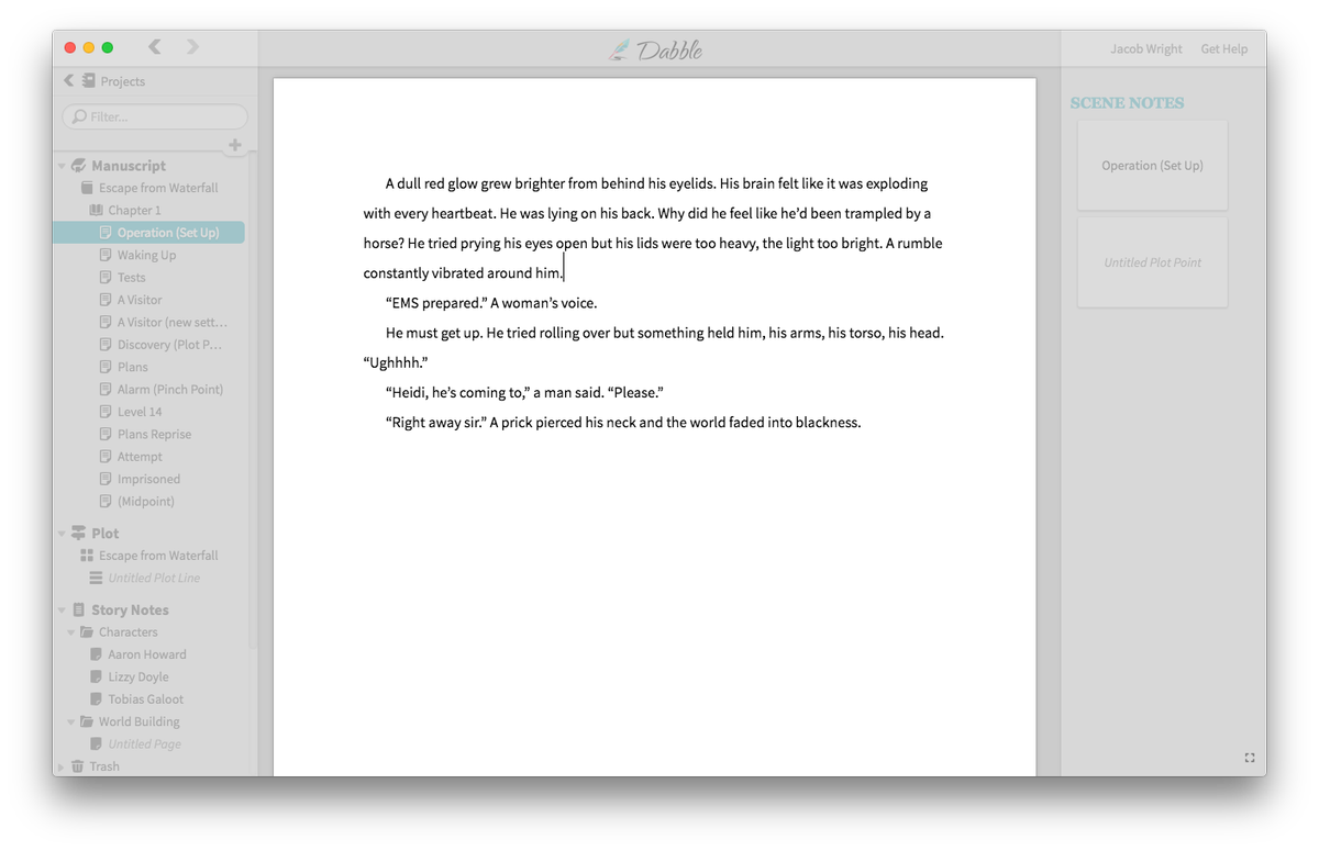 dabblewriter's tweet image. Many writing apps have a &quot;focus mode&quot; hidden in their menus. Dabble fades distractions away as you type. #simplesoftware #writing