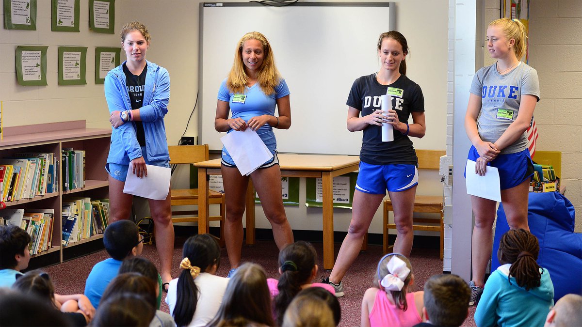 DukeWTEN's tweet photo. Great teaming up with @UNC_wtennis to talk @compassionit actions and attitudes today at Glenwood Elementary!
📷: @JCamarati https://t.co/YdamFncfhg
