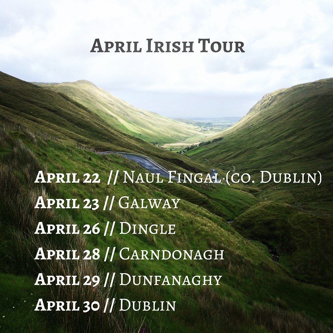 emilymure's tweet photo. Ireland tour starts nxt wk! Info: https://t.co/sGL2wPmykJ -  @TheHenryGirls @WorkmansDublin @tsecc @JayBeesDingle @JonesAndCoBooks https://t.co/BqxE0pLKks