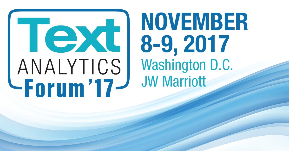 KMWorldMagazine's tweet image. Interested in moderating or presenting at the NEW #TextAnalyticsForum? Submit your proposal by 4/28! ow.ly/eekS30a7M1S