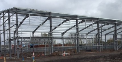 On-site progress- LCP Pensnett -steel frame building 1 going up