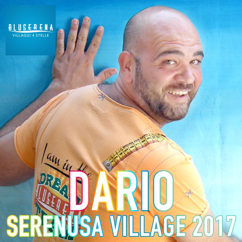 bluserena's tweet photo. Un fuoriclasse dell’intrattenimento, Dario D'Angiolillo è il Capo Equipe 2017 del Serenusa Village! #bluserena https://t.co/9NWMNEbQgC