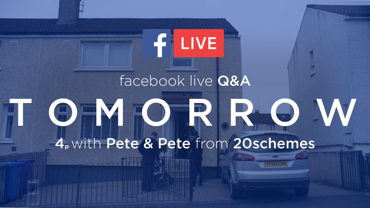 Tune in tomorrow at 4p to ask our partners Pete and Pete your questions! #makeJesusfamous #20schemes