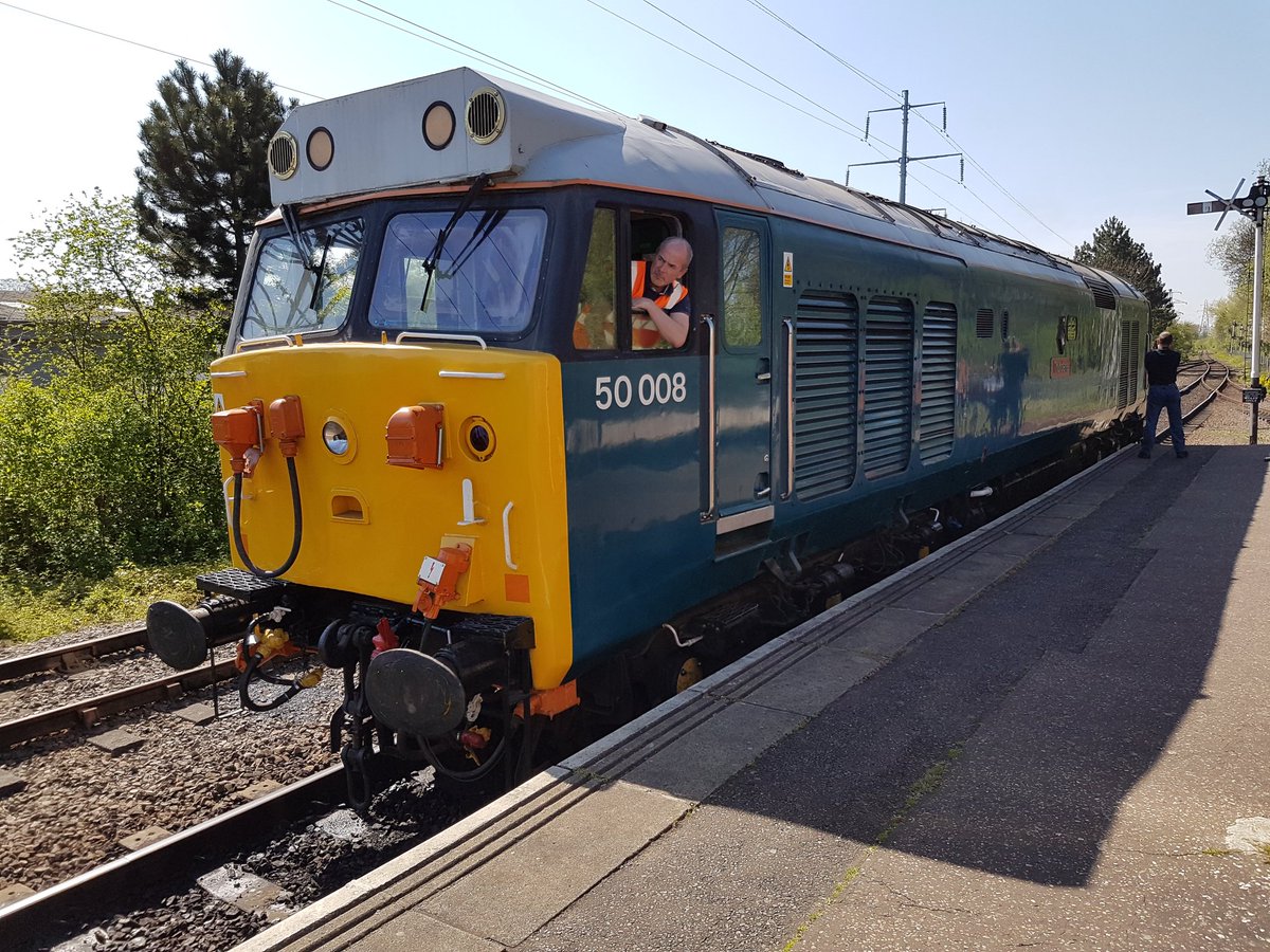 50008 looking fab at #Peterborough 9.4.17. #nenevalleyrailway #class50  decent driver aswell, top man.