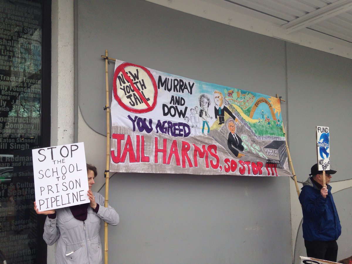 sleepylemur's tweet photo. Stop the school to prison pipeline: #NoNewYouthJail #HowardSWright @space_needle https://t.co/WI5O0YcrT4 https://t.co/p1yiwHdLji