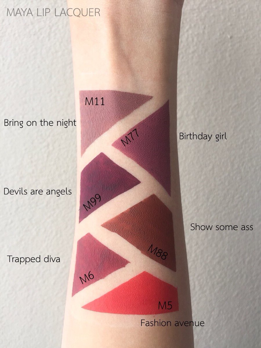 eenjoyjii's tweet photo. 💋❤️💄 Lip Lacquer แบบสี MATTE แท่งละ 290฿ #ตลาดนัดอากาเซ #ของดีบอกต่อ #ลิปสติก #GOT7 #MarkBam #mayalips เลือกเลยจ้า DM โลดดดดด https://t.co/Ci8vbLMpTf