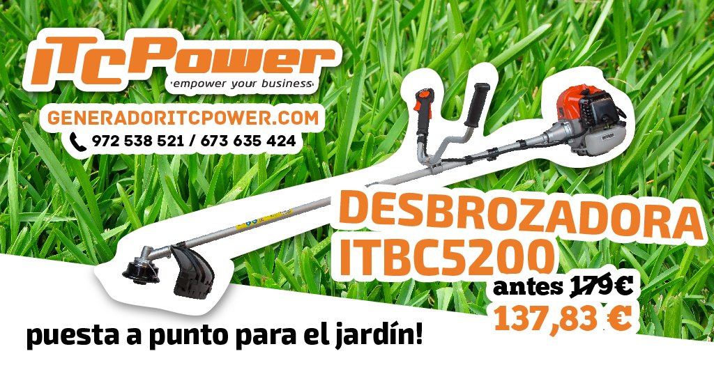 ITC_Power's tweet image. el #solecito y las #vacaciones a la vista, toca la puesta a punto para el #jardín!
Con la desbrozadora  podrás dejar tu jardín listo