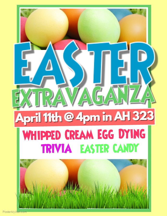 mnsu_rec's tweet photo. Join us tomorrow in AH 323 for our Easter themed Meeting. https://t.co/fbNbBvRUW1