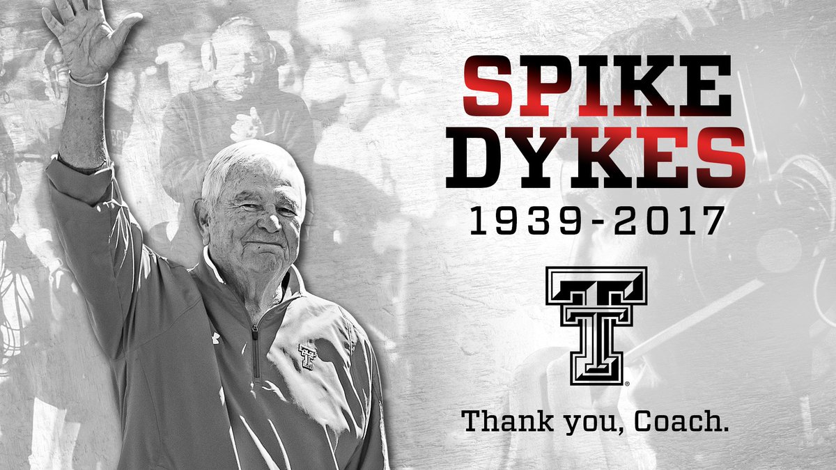 TechAthletics's tweet image. A legend in every sense.

#TexasTech mourns the loss of head coach Spike Dykes. #WreckEm