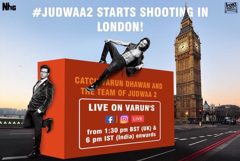 Be ready for tomorrow guys and join me and <a href="/Varun_dvn/">Varun sunny sanskari Dhawan</a> in our journey! Pehla din in London for #Judwaa2 come come 😝😝