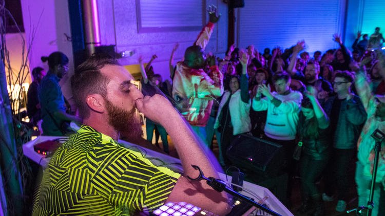 city_paper's tweet photo. Our photos from the closing party for @LightCityBmore, featuring a performance by @bondstdistrict: https://t.co/cZ7wFoaoVW https://t.co/35PFaGxHUw