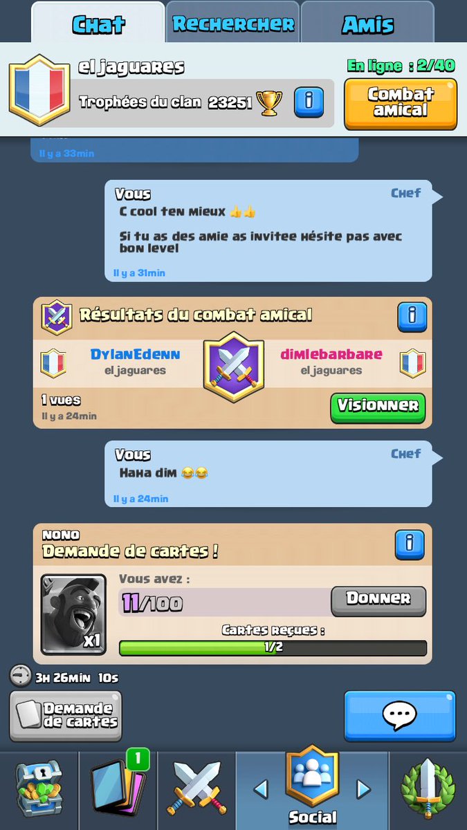 Club_Pro_FR's tweet image. Des joueur clash royal ? Rejoignez nous reste 10 place !!! GO GO GO
