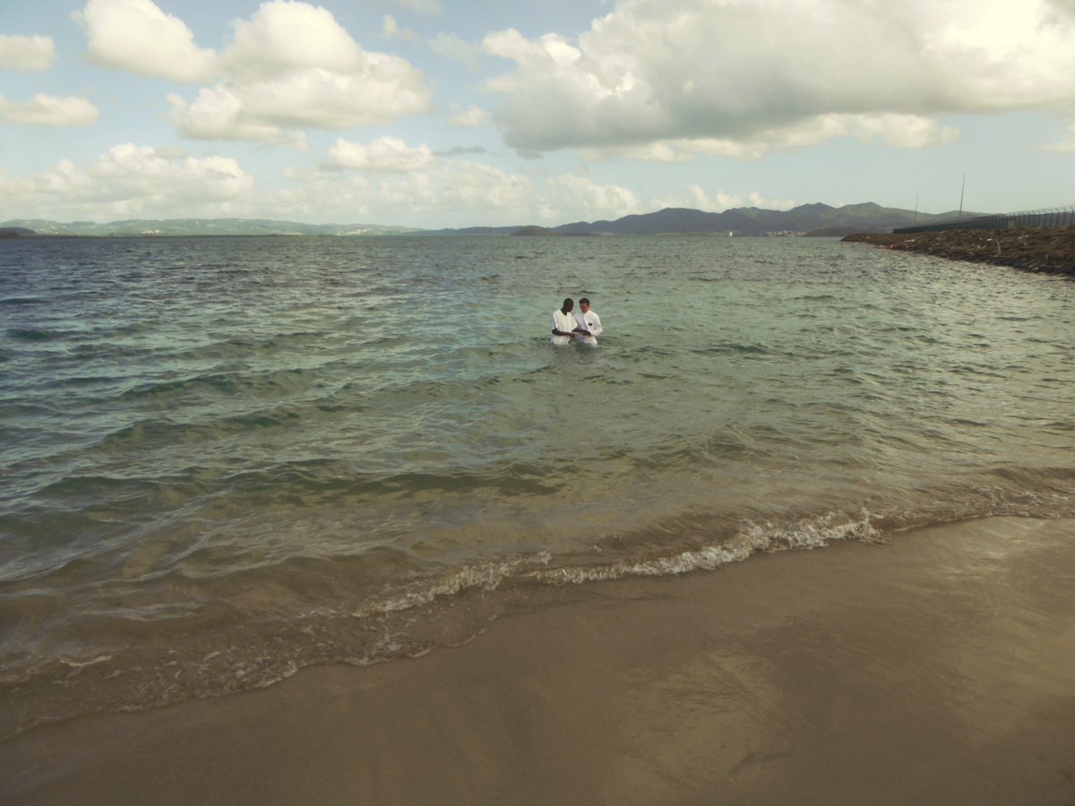 brycebrimhall44's tweet photo. Had a baptism in the Caribbean Ocean this week. The newest church member on Martinique!😀 Love it!!! #loveourmissionary https://t.co/Q8fCbn2t4H