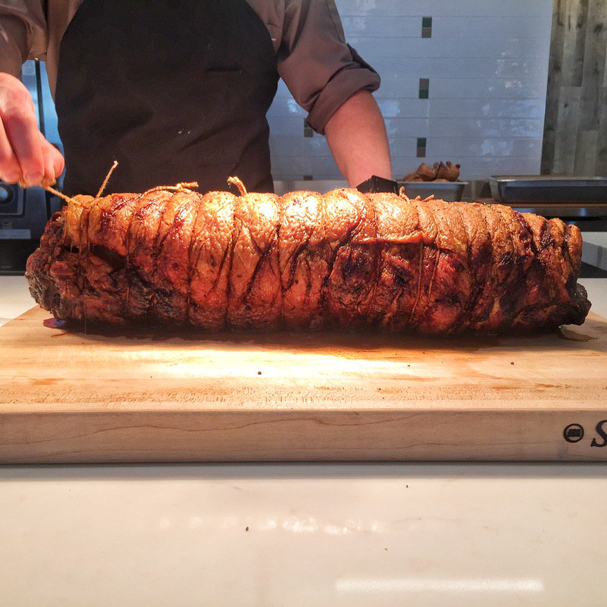 foundryandlux's tweet photo. Porchetta on the lunch menu this week! Herb-Garlic roasted pork belly &amp; loin only at #foundryandlux https://t.co/gn1UEzmlGR