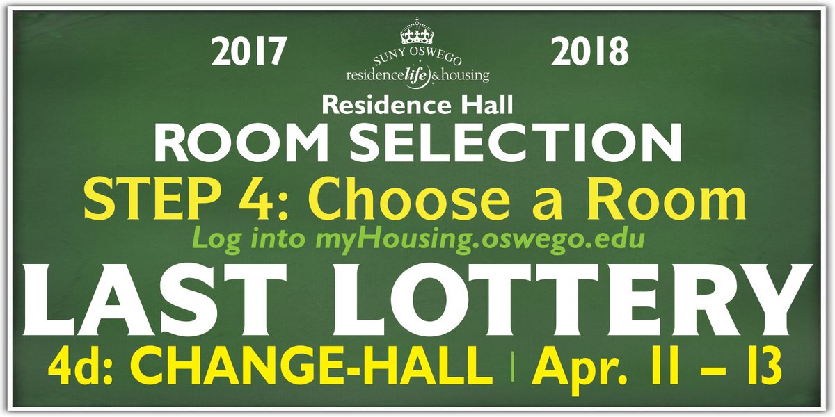 OswegoResLife's tweet photo. FINAL STEP for Room Selection starts TOMORROW!
#roomSelection #reslifeOswego https://t.co/7XT8ciITSC