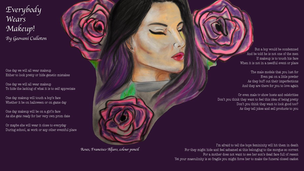 ACHSFinesse's tweet photo. Poem by: Geovani Culloton 
Drawing by: Francisco Alfaro 
Design by: Ivy Adams https://t.co/4n0lIM3AsQ