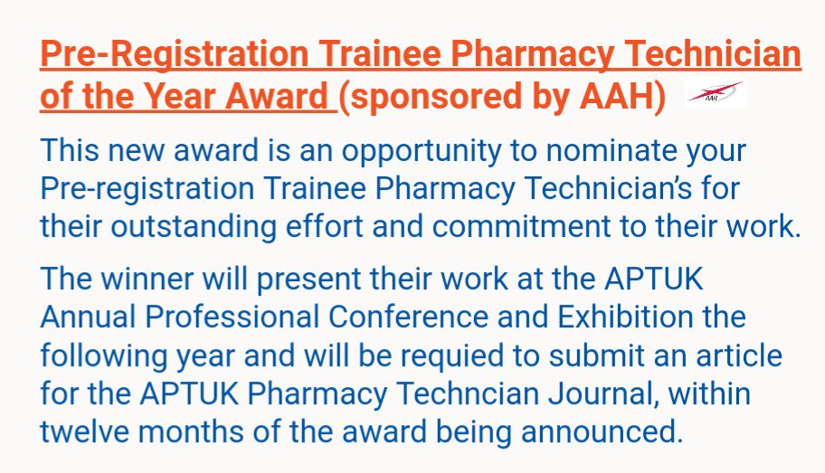 PamBahia1's tweet photo. Nominating a #PTPT or two for @APTUK1 @yourAAH PTPT of the Year award? Closing date is 24/4/17 😊 
#NewAward #APTUK17 
#PharmacyHour https://t.co/f6vdbaJgxa