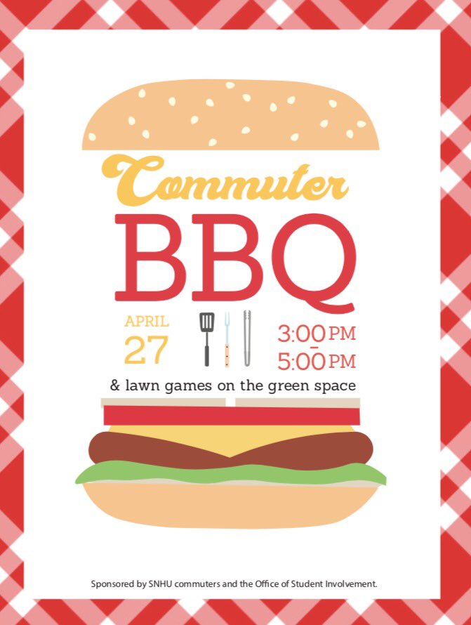 SNHUcommuters's tweet photo. Mark your calendars, April 27th from 3-5 pm! https://t.co/rTDyzjTf9g