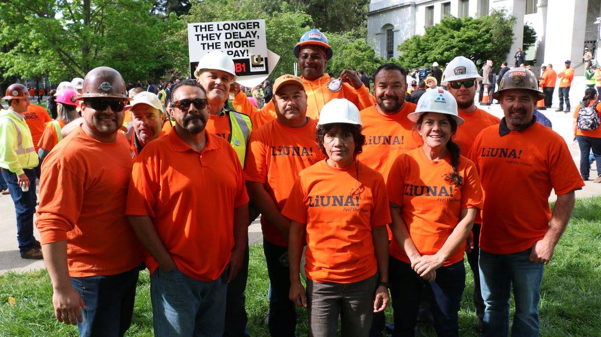 LIUNA's tweet image. Great rally last week in #California to support #SB1 It passed! Now lets get to work fixing CA&apos;s #TransportationInfrastructure #MemberMonday