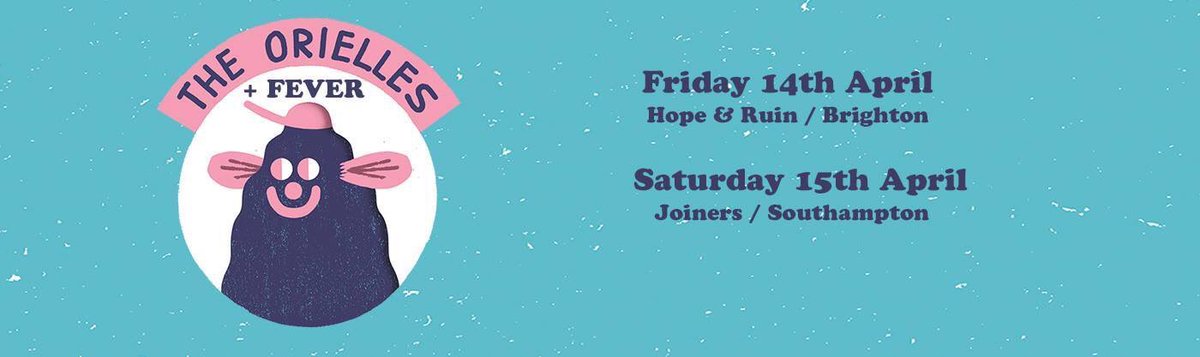 FEVERtheband's tweet photo. THIS WEEKEND! Us and @TheOrielles in Brighton (@thehopeandruin) and Southampton (@joinerslive) playing some music and stuff! See ya der x https://t.co/Sr0vCK8jdj