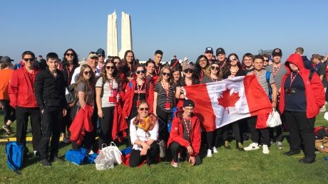 CBCMontreal's tweet photo. For Montreal high school students, trip to Vimy Ridge drives home sacrifice of Canadian soldiers https://t.co/ynsK4d9m18 https://t.co/ezzAmwKXJO