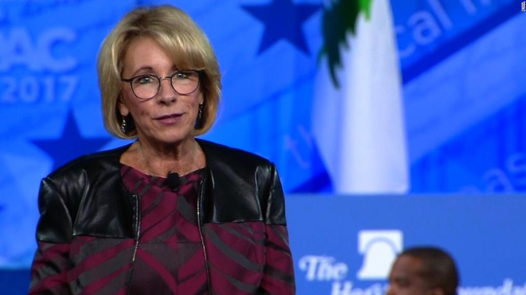 CNN's tweet photo. Betsy DeVos has an unusual security arrangement that costs taxpayers upwards of $1 million per month https://t.co/e3bYAPM1DH https://t.co/geV3RUjcny