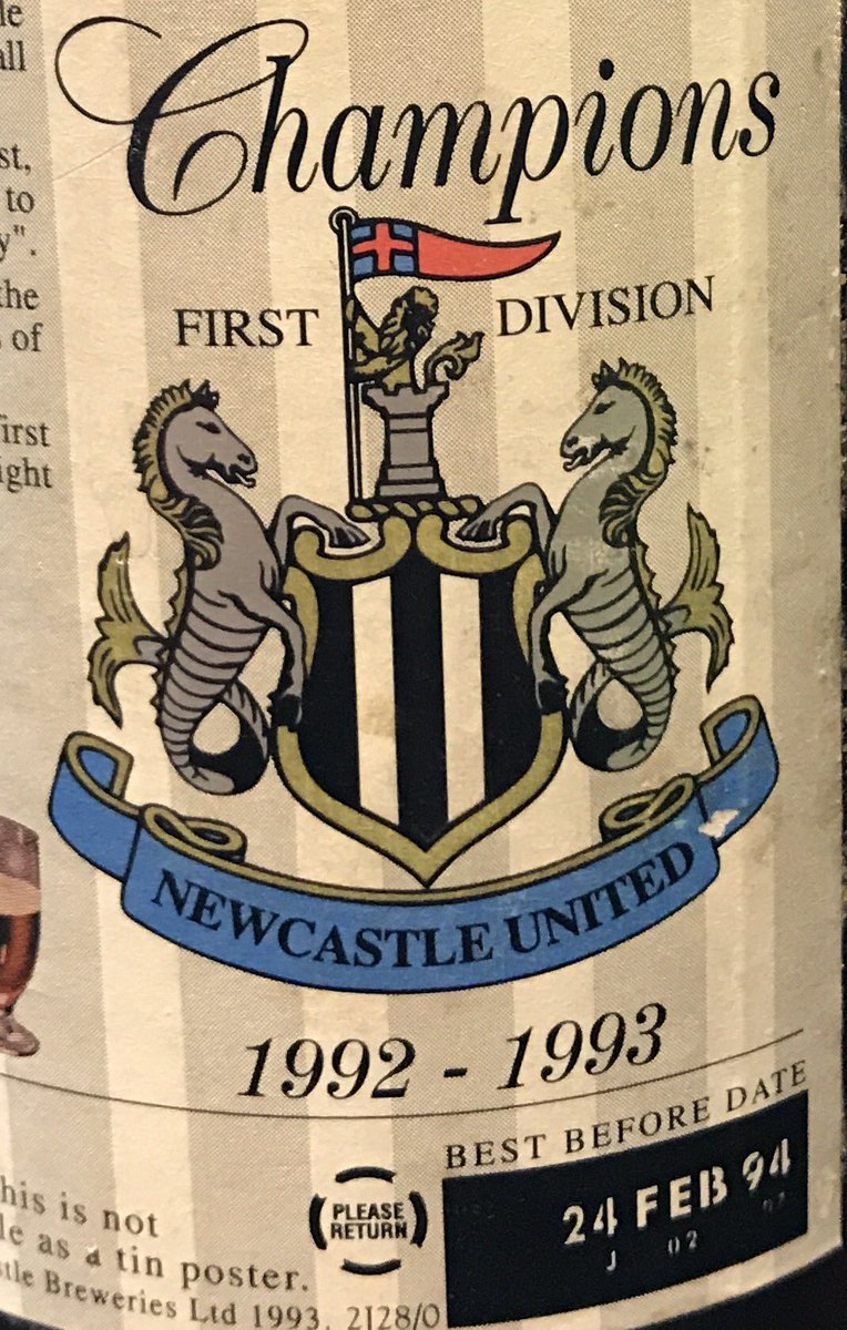 andi69er's tweet photo. Just dusted of my bottle of @Newcastle from the last time @NUFC won the league 😊 hope they are going to do another one ⚫️⚪️⚫️⚪️⚫️⚪️⚫️⚪️⚫️⚪️ https://t.co/wjXg0O87Cu