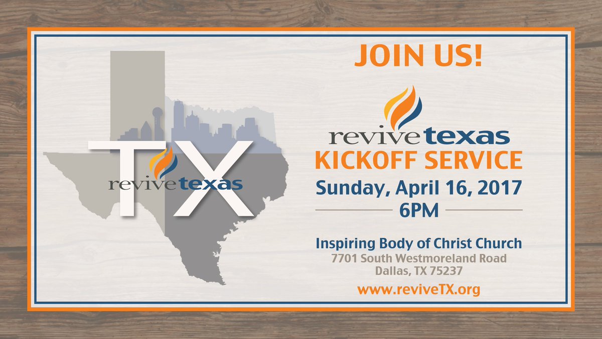 timetorevive's tweet photo. reviveTX starts in less than one week! We want to see YOU at the kickoff service! #reviveTX #ShakeTheNations https://t.co/Qa9C1K7naj