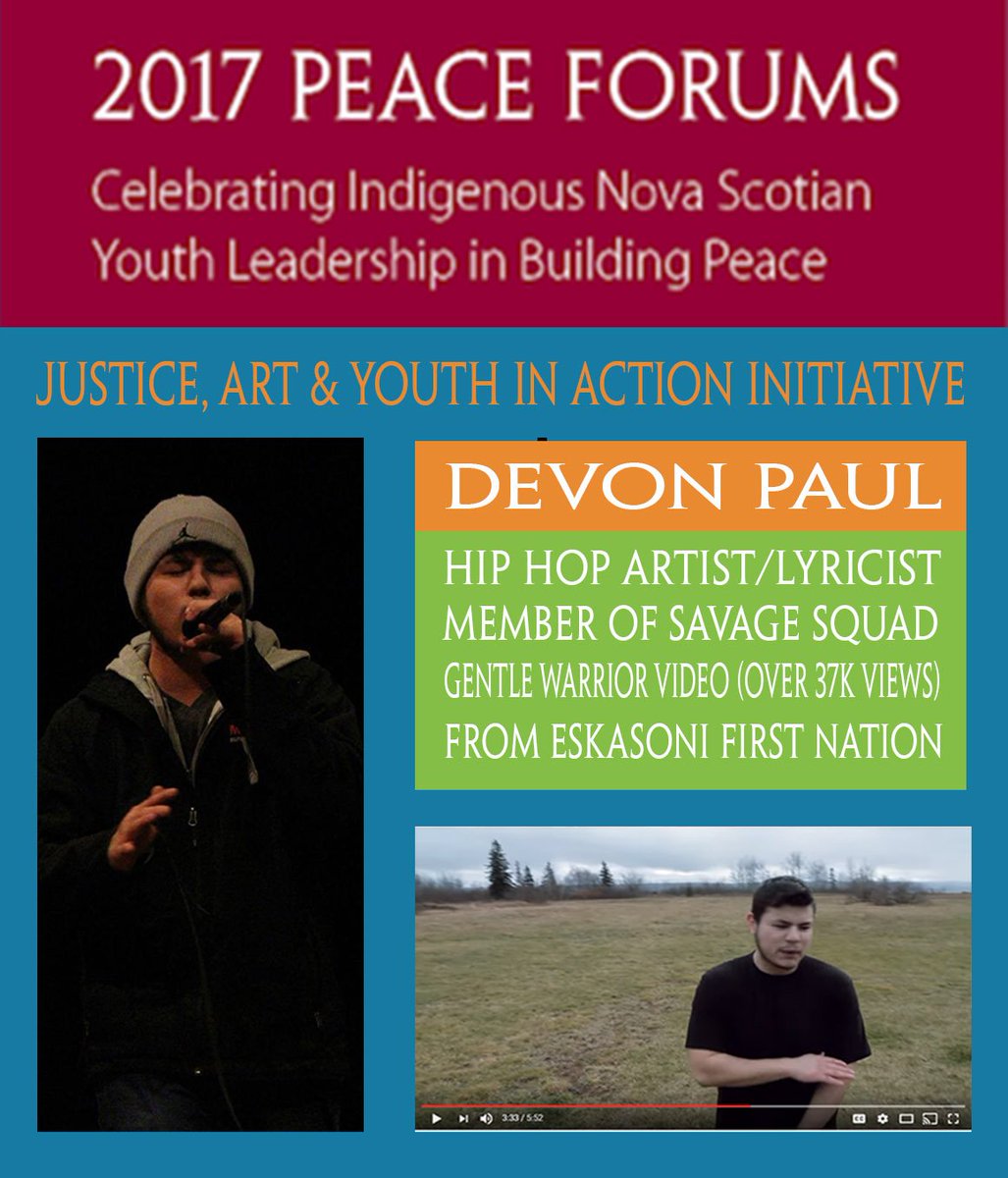 Devon Paul is a hip hop artist and a member of Savage Squad. We are happy to have him perform at our peace forum on April 19th in Eskasoni.